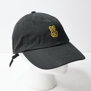 The Wiseman Dutch Bros Peace Sign Black Cotton Adjustable Dad Hat Baseball Cap